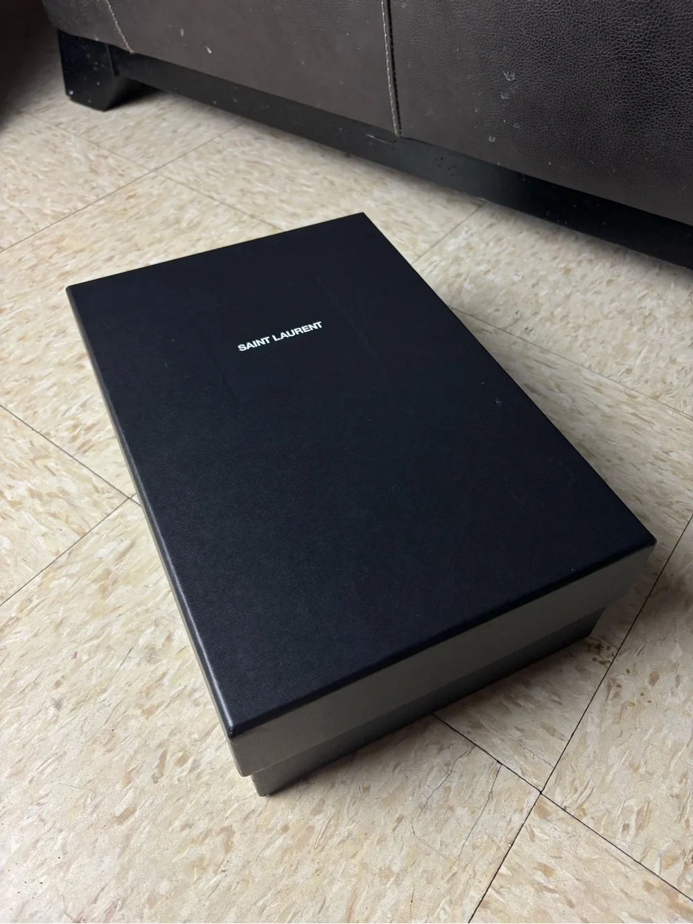 Saint Laurent Black Leather Peep-Toe Mule Heels - Picture 8 of 9